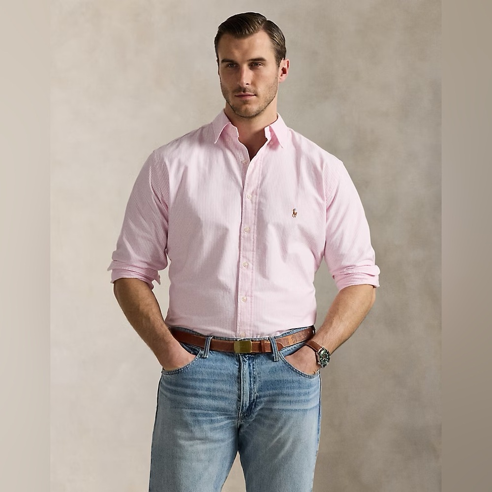Ralph Lauren Men's Pink Oxford Dress Shirt